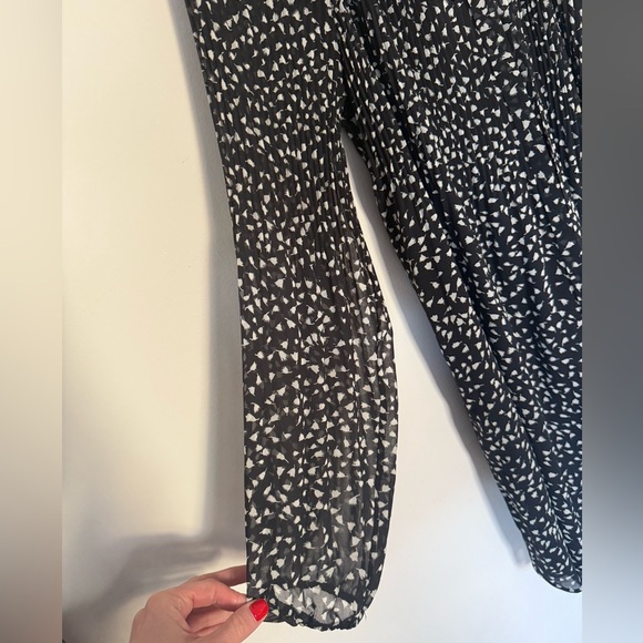 Anthropologie Meadow Rue Black White Boho  Mini Dress Long Sleeve Flowy Small - Picture 5 of 7